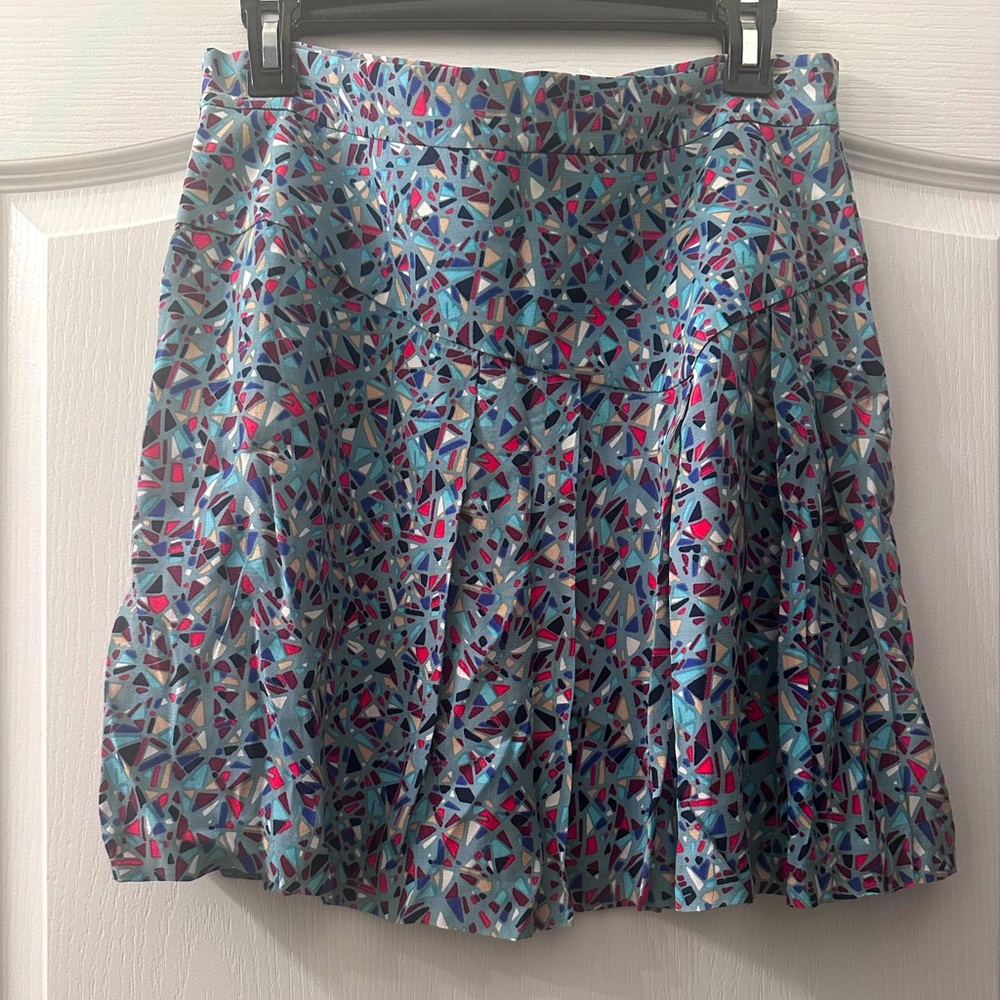 BCBGeneration Pink and Blue Skater Mini Skirt 10